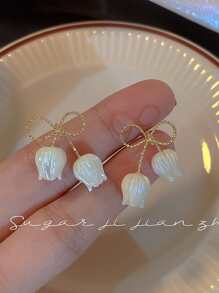 topshiny 蝴蝶结和花朵装饰耳钉 情人节、妈妈、母亲、母亲节、礼物