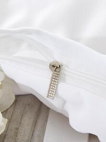 Pom Pom Decor Duvet Cover Set Without Filler - White - View 4