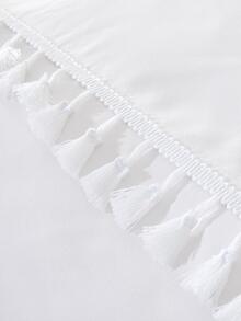 Pom Pom Decor Duvet Cover Set Without Filler - White - View 5