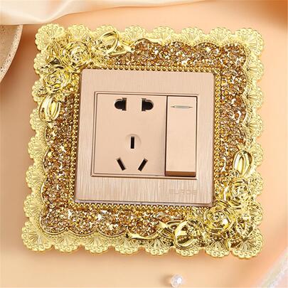 1pc New Resin Single/Double Light Switch Decorative Panel Cover Sticker, Home Decor Wall Sticker