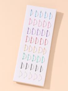 40pcs/set Minimalist Nose Ring - Multicolor - View 1