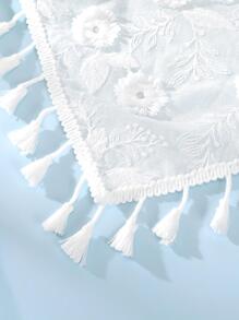 Boho風格1入組女式花卉刺繡流蘇裝飾時尚手帕頭飾