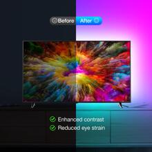 đèn nền TV đặc biệt LED STRIP LIGHT, có điều khiển từ xa, có thể điều chỉnh màu sắc và độ sáng, với nhiều chế độ động, rất dễ bố trí, phù hợp với nhiều loại TV và màn hình, tạo phòng thể thao điện tử, phòng giải trí ấm áp của bạn - Nhiều màu - Xem 3