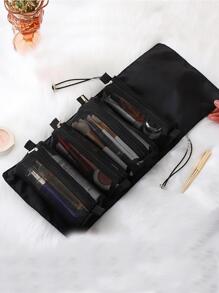 1 pieza Bolsa organizadora portátil de gran capacidad para cosméticos, baño y viaje para mujeres, bolsa de aseo impermeable para hombres, bolsa de maquillaje, útiles escolares, artículos esenciales para viajes, artículos esenciales para vacaciones, bolsa de cosméticos, bolsa de maquillaje, neceser de maquillaje, organizador de maquillaje, organizador de maquillaje para vacaciones de invierno, almacenamiento de maquillaje, útiles escolares de vuelta al cole