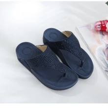 Women's Slip On Orthopedic Arch Support Flip Flops Summer Comfortable Walking Orthotic Thong Sandals - Màu xanh lam - Xem 3