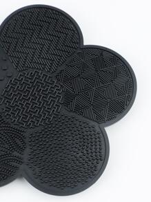 RANCAI Portable Makeup Brush Cleaning Mat, 1Pc Silicone Floral Shaped Reusable Brushes Accessory Silicone Makeup Brush Cleaning Mat For Brush Clean