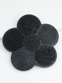 RANCAI Portable Makeup Brush Cleaning Mat, 1Pc Silicone Floral Shaped Reusable Brushes Accessory Silicone Makeup Brush Cleaning Mat For Brush Clean