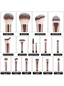 15Pcs Makeup Brush Set, Cosmetic Tools Cosmetic Brush Set Makeup Tools,Brush Set,Makeup Brush Kit,Make Up Brush Set,Make Up Set Complete,Makeup Brush Set,Complete Makeup Kit,Brush Kit,Brushes Makeup Set,Makeup Gift Set - Black - View 3