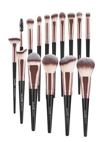 15Pcs Makeup Brush Set, Cosmetic Tools Cosmetic Brush Set Makeup Tools,Brush Set,Makeup Brush Kit,Make Up Brush Set,Make Up Set Complete,Makeup Brush Set,Complete Makeup Kit,Brush Kit,Brushes Makeup Set,Makeup Gift Set - Black - View 4