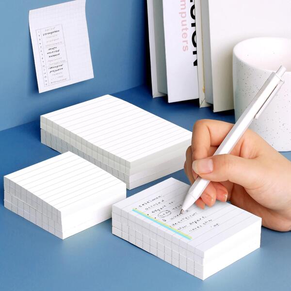 1قطعة / 3قطع / 5قطع / 10قطع من الكراسات الملاحظات المسطرة، ملاحظات لاصقة محمولة للطلاب، لأغراض المدرسة والمكتب، بمقاسات كبيرة/متوسطة/صغيرة