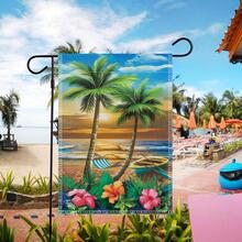 Beach Print Decorative Garden Flag - Multicolor - View 5