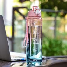 1PC Transparent Colorful Sports Water Bottle With Scale Outdoor Leisure Sports Bottle, Suitable For Fitness And Outdoor Activities - Pink - View 1