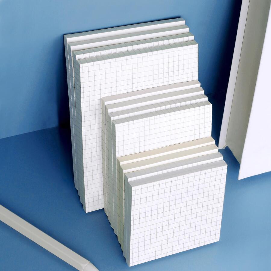 1/3/5/10pcs Dot Grid/Line Portable Sticky Notes For Students And Office, Self-Adhesive Memo Pad Available In Various Sizes Back To School - White - View 1
