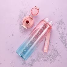 1PC Transparent Colorful Sports Water Bottle With Scale Outdoor Leisure Sports Bottle, Suitable For Fitness And Outdoor Activities - Pink - View 4