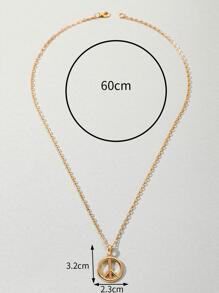 Peace Sign Necklace Jewelry Gift Fashion Punk Popular For A Stylish Look Personalized - Yellow Gold - View 2