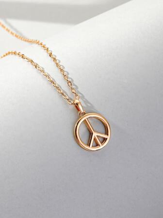 Peace Sign Necklace Jewelry Gift Fashion Punk Popular For A Stylish Look Personality