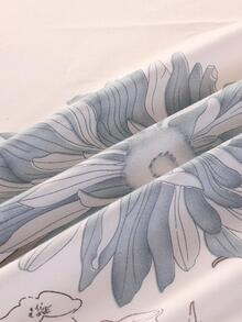 柔软亲肤的韩式单层荷叶边印花加厚磨毛床品套装，适用于家庭卧室、客厅、学生宿舍，可机洗 - 彩色 - 查看 7