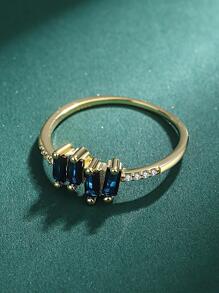 ESBERRY 1 anillo azul zafiro, anillos finos, anillos de pulgar para mujer, anillos de oro de plata esterlina s925, joyería fina de regalo - Dorado - Ver 5