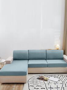 Funda de cojín para sofá a prueba de polvo, elástica, de poliéster, de Color sólido, 1 ud. - Gris Claro - Ver 4