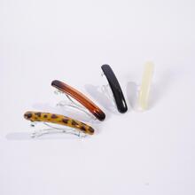 4pcs Minimalist Spring Hair Clips Set Casual,Leopard Print, School Stuff, Hair Accessories - Multicolor - View 4