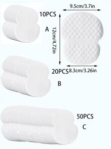 10入組/20入組/50入組女性服裝防汗腋下吸水 - 白色 - 查看 2