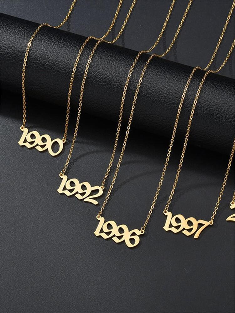 1pc Fresh and minimalist vintage tag commemorative pendant necklace