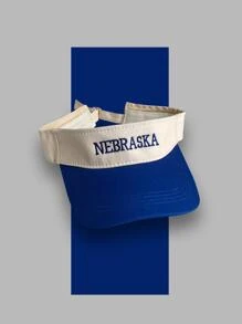 1入組簡約風和時尚水洗字母刺繡平頂形漁夫帽帶寬邊緣 - 彩色 - 查看 1