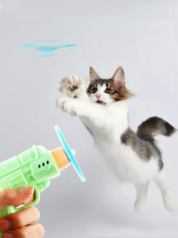 1pc Random Color Cat Toy Play Disc Gun SHEIN USA