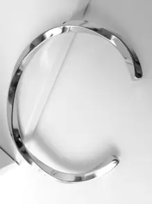 1pc Stainless Steel Mobius Twist Open Bangle Bracelet, Retro Couple Bracelet For Men And Women, Fashion Accessories