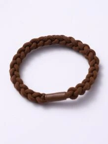 10 Chiếc Hợp Thời Trang Đơn Giản Thủ Công Dệt Kim Màu Trà Sữa Dày Bện Dây Buộc Tóc, Dây Buộc Tóc Co Giãn Mạnh Mẽ Phù Hợp Với Tất Cả Các Trận Đấu - Nhiều màu - Xem 7