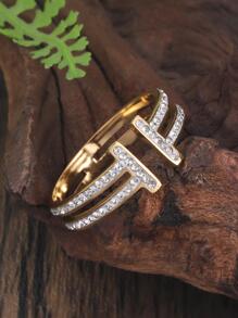 1 chiếc nhẫn trang trí kim cương giả - Vàng - Xem 4