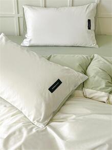 4入組素色被套套裝,包括1被套,1床單和2枕套,不包括枕頭內,綠色極簡風格床上用品適用於臥室 - 彩色 - 查看 6