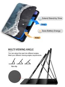 1入海底畫皮革外殼,帶有睡眠功能,適用於ipad 5 6 7 8 9 10 Mini 4 5 6 Air 2 3 4 5 Ipad Pro - 彩色 - 查看 3