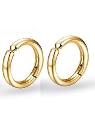 1 对/2 件无耳孔金色耳夹不锈钢首饰袖口耳环圈式耳环男女皆宜