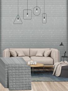 1pc Hình nền hoa văn gạch màu xám bạc đơn giản không thấm nước - Màu Xám nhạt - Xem 1