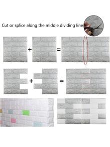 1pc Hình nền hoa văn gạch màu xám bạc đơn giản không thấm nước - Màu Xám nhạt - Xem 6