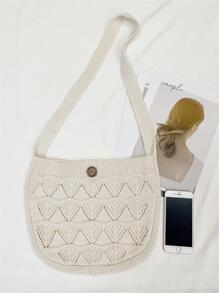 Borsa a rete lavorata a maglia oversize disegno originale Ins, borsa a spalla leggera riutilizzabile da donna per spiaggia e uso casual. Borsa da spiaggia all'uncinetto, regalo per laureati, adolescenti, studenti universitari, adatto per spiaggia e vacanze