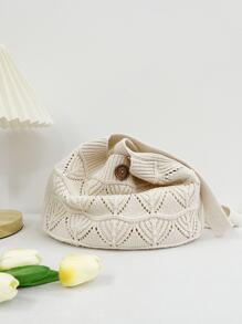 Borsa a rete lavorata a maglia oversize disegno originale Ins, borsa a spalla leggera riutilizzabile da donna per spiaggia e uso casual. Borsa da spiaggia all'uncinetto, regalo per laureati, adolescenti, studenti universitari, adatto per spiaggia e vacanze