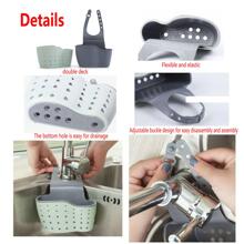 1pc Kitchen Sink Hanging Drain Bag With Double Layers Thick Storage Rack, Sponge Holder And Draining Basket - View 5