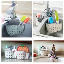 1pc Kitchen Sink Hanging Drain Bag With Double Layers Thick Storage Rack, Sponge Holder And Draining Basket - View 2