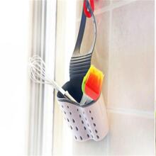 1pc Kitchen Sink Hanging Drain Bag With Double Layers Thick Storage Rack, Sponge Holder And Draining Basket - View 4