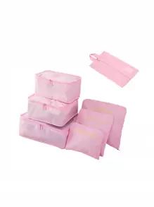 Bộ 7 Túi Đựng Đồ Du Lịch Cho Quần Áo Tủ Sắp Xếp Gọn Gàng Túi Vali Túi Túi Sắp Xếp Du Lịch Đồ Dùng Học Tập Trang Trí Phòng Trang Trí Phòng Ngủ Vật Dụng Cần Thiết Trong Ký Túc Xá Cho Học Sinh Giáo Viên - Hồng - Xem 3