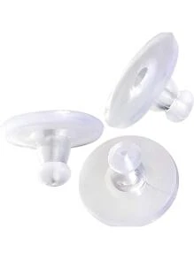 200pcs Silicone Earring Backs With Clear Rubber Stoppers For Diy Jewelry Making Accessories - White - View 6