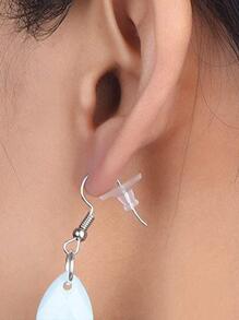 200pcs Silicone Earring Backs With Clear Rubber Stoppers For Diy Jewelry Making Accessories - White - View 2