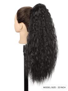 Pull Rope Ponytail 'S Ponytail Extension Synthesis 22 Inch Long Curly Wavy Ponytail Hair Extension - Brown - View 2