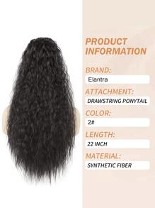 Pull Rope Ponytail 'S Ponytail Extension Synthesis 22 Inch Long Curly Wavy Ponytail Hair Extension - Brown - View 4