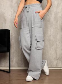 Women Pants - 灰色 - 查看 4