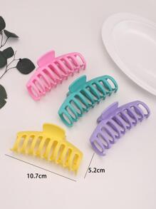 4pcs/set Solid Color Elegant Minimalist Style Hair Clips - Multicolor - View 5