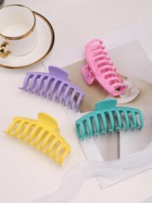 4pcs/set Solid Color Elegant Minimalist Style Hair Clips - Multicolor - View 3