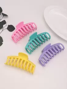 4pcs/set Solid Color Elegant Minimalist Style Hair Clips - Multicolor - View 2